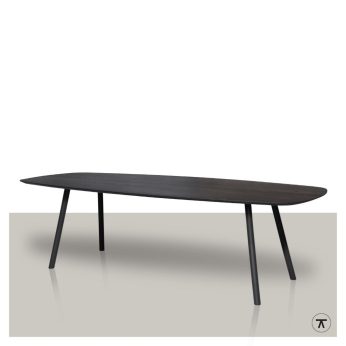 Rond-Fins-Ovale-eettafel-met-ronde-poot-zwart