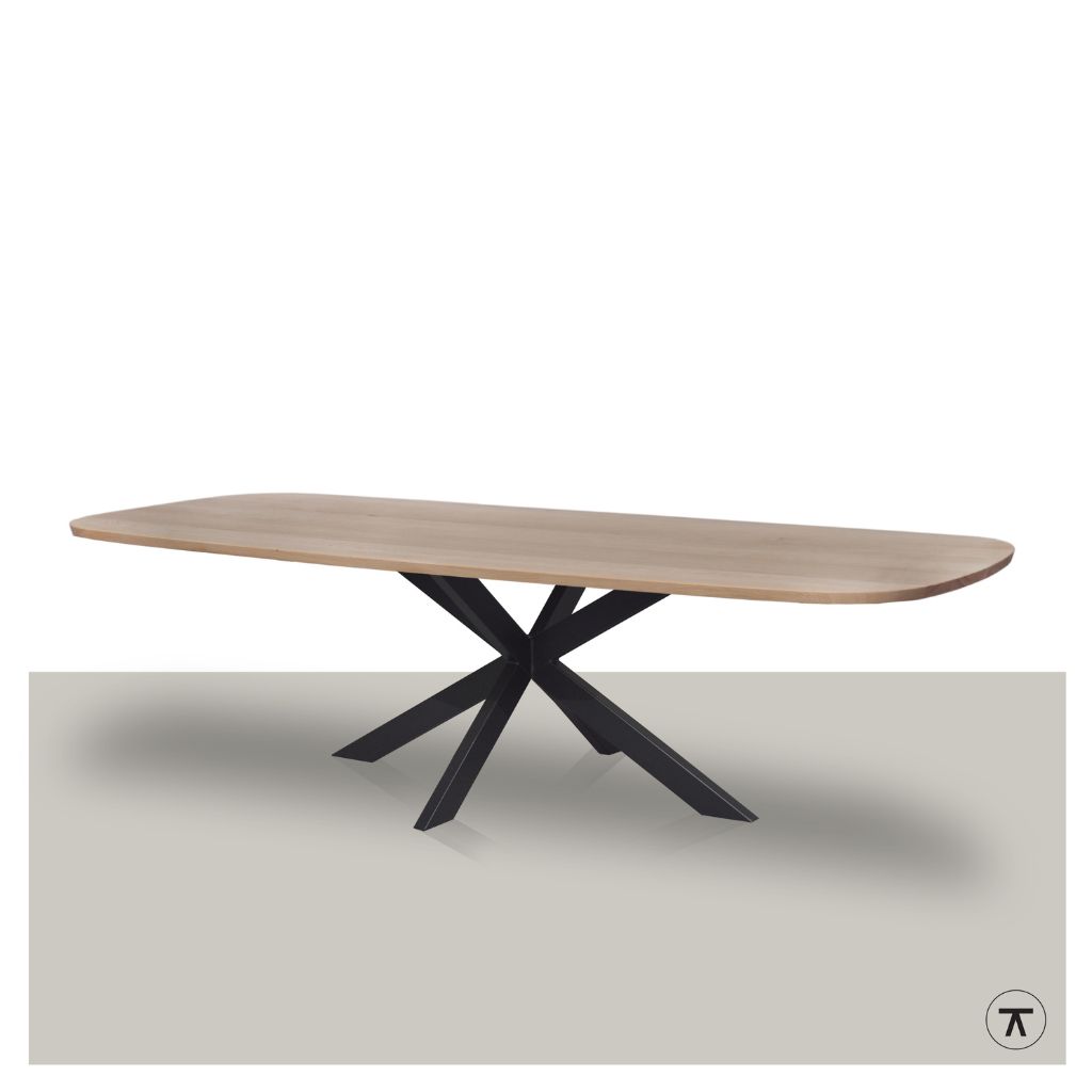 Eiken houten deens ovale eettafel Matrix48