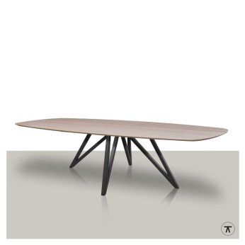 Fins ovale tafel naturel eikenhout met Max onderstel