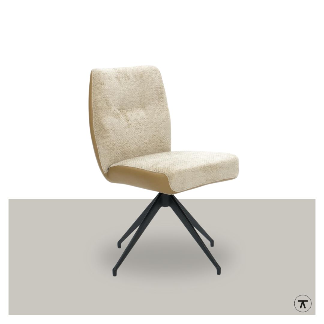 Stoel Danie zonder armleuningen-stof-leer