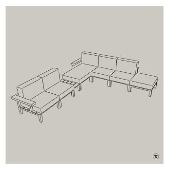 Loungebank Royaal in hoekopstelling