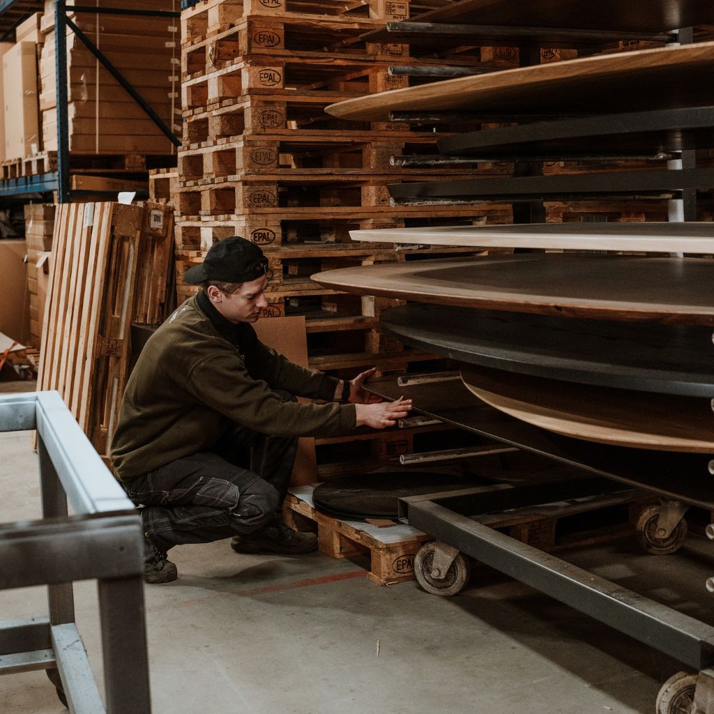 Tafelbladen in werkplaats