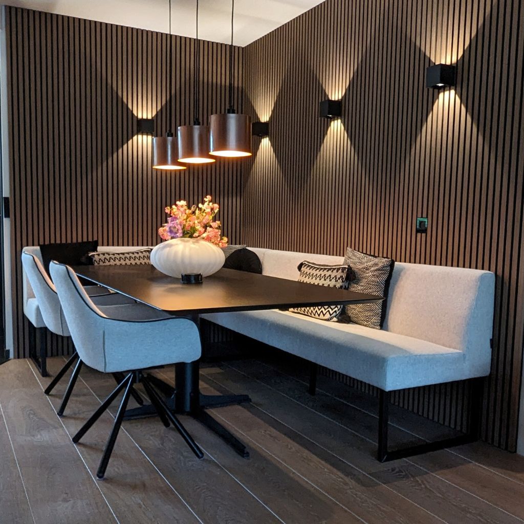 Eetkamerbank in hoekopstelling