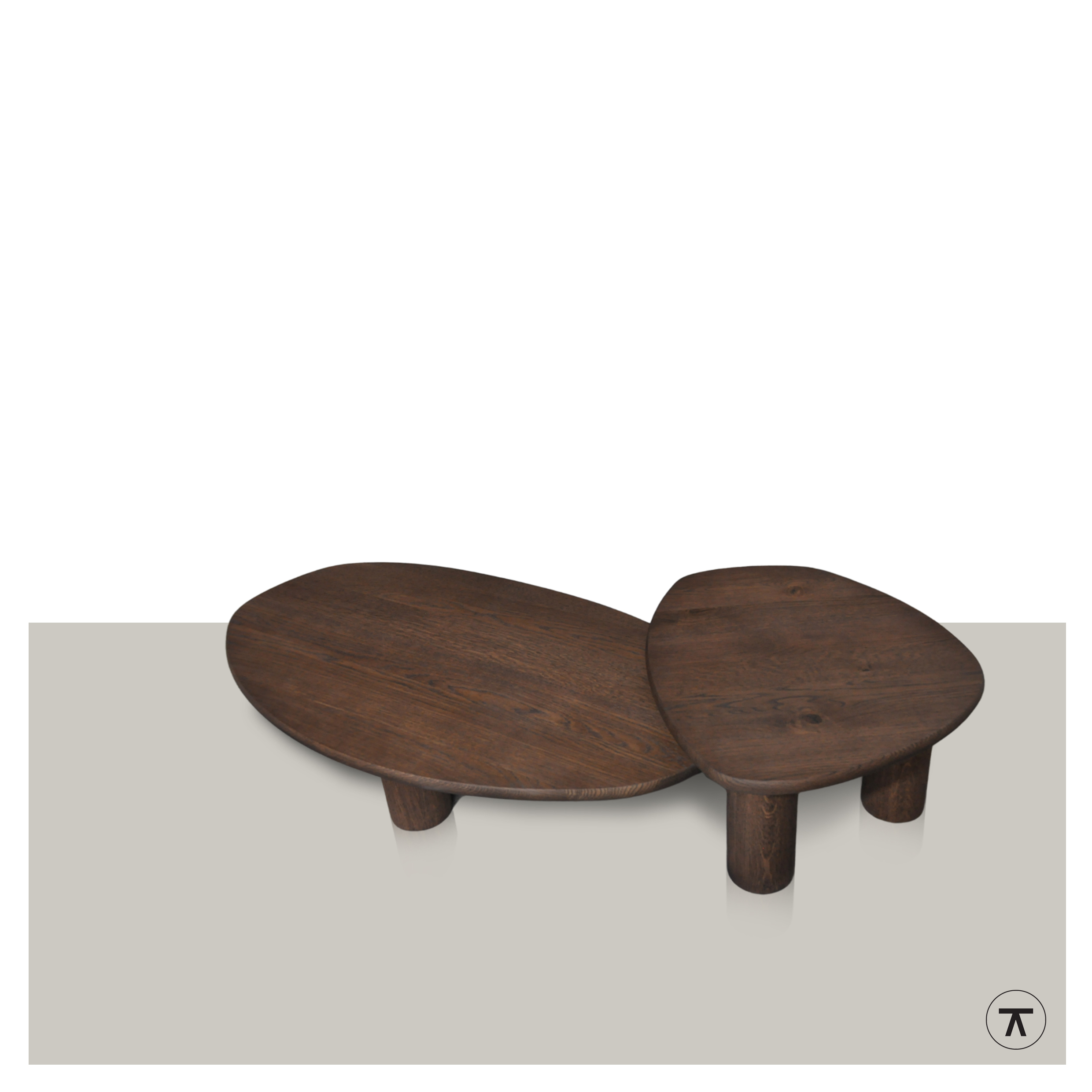 Organische salontafel Millie in 2 verschillende afmetingen bovenaanzicht