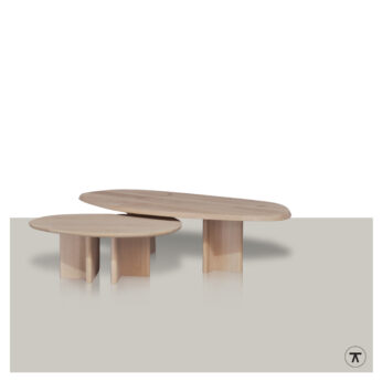 Kiezelvormige salontafels Rhodee in 2 verschillende afmetingen