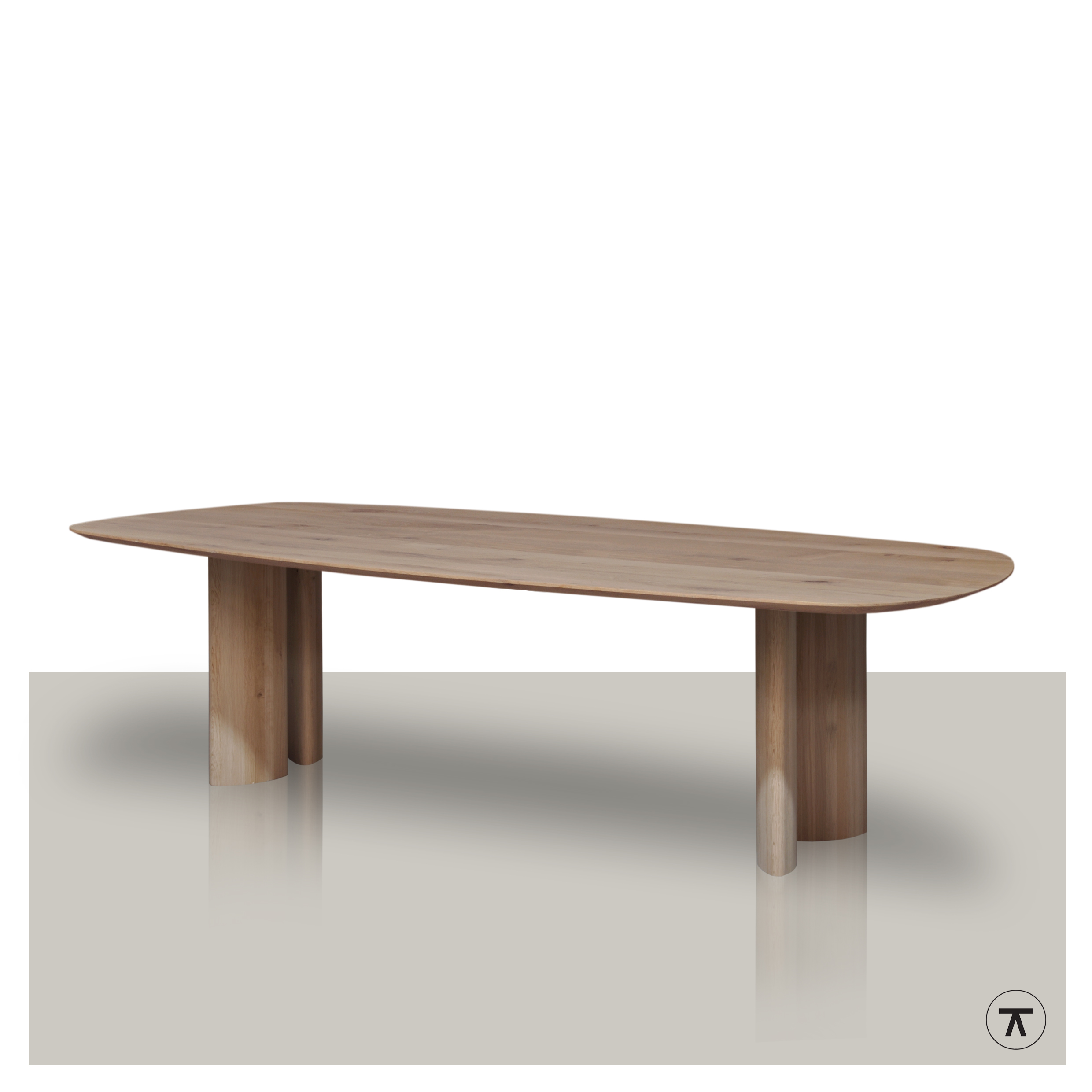 Fins ovale tafel Loft met ovale kolom poten