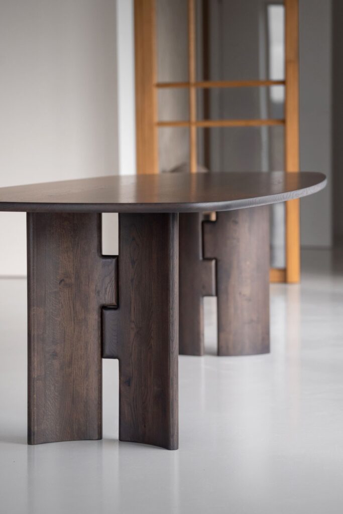 Fins ovaal tafel close up