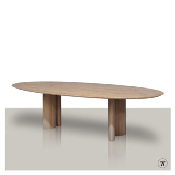 Ovale tafel Lef met ovale kolom poten