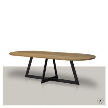 Plat ovale tafel Nabuur