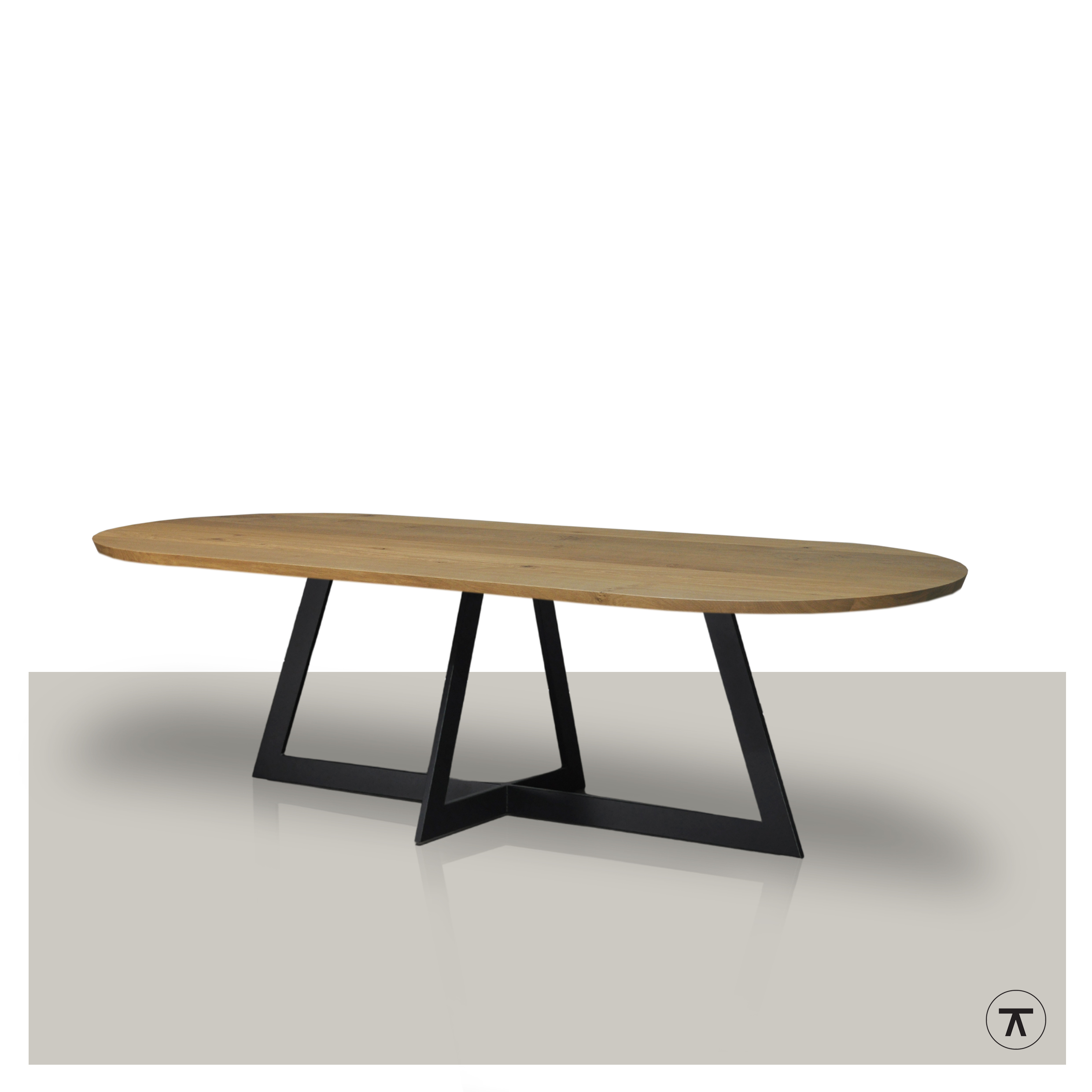 Plat ovale tafel Nabuur