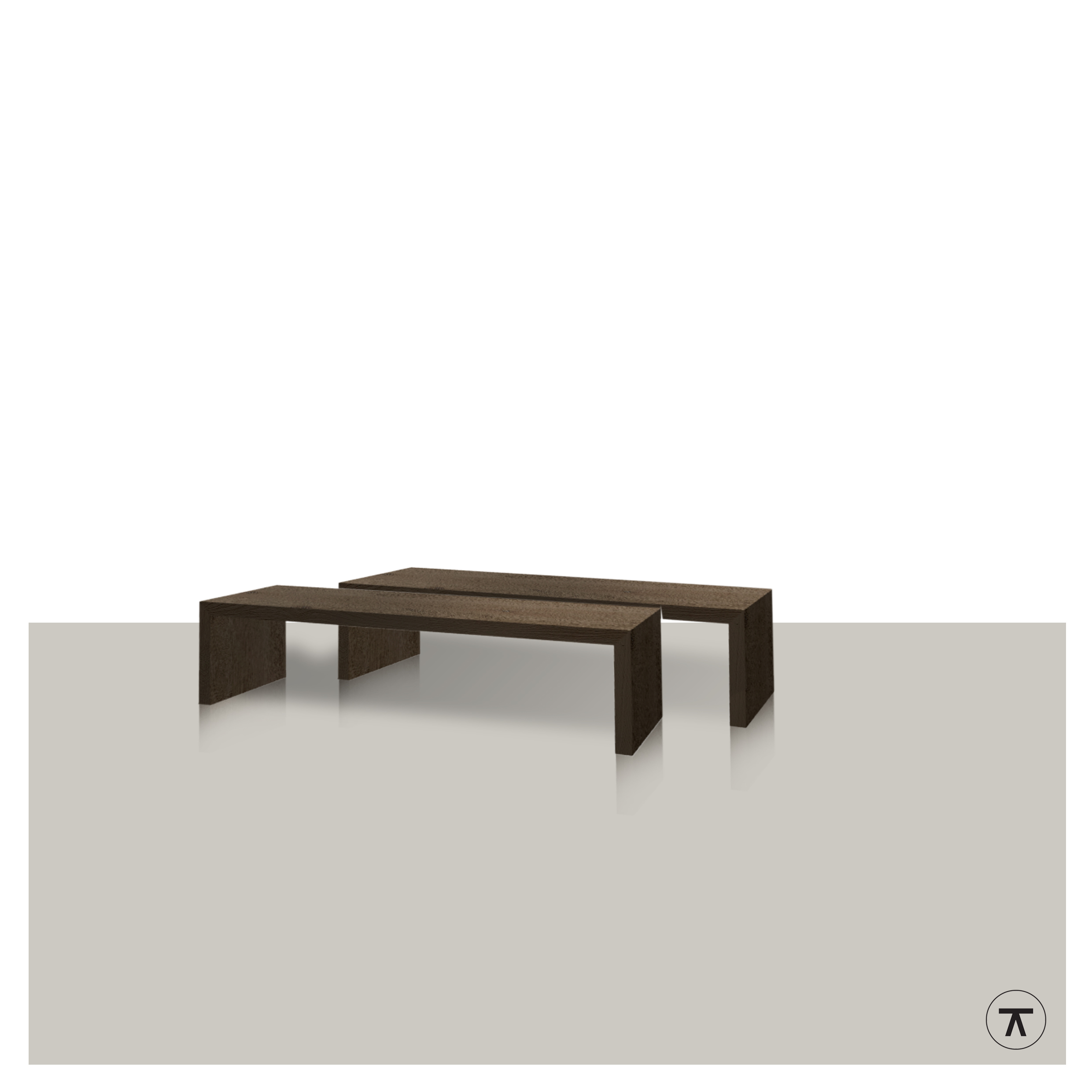 Rechthoekige salontafel Berg in twee verschillende afmetingen