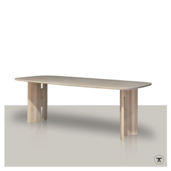 Deens ovale tafel Pash met houten wang onderstel