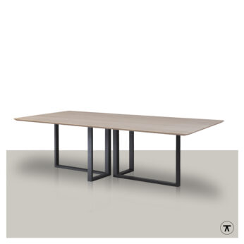 Rechthoekige tafel Caballo met metalen onderstel